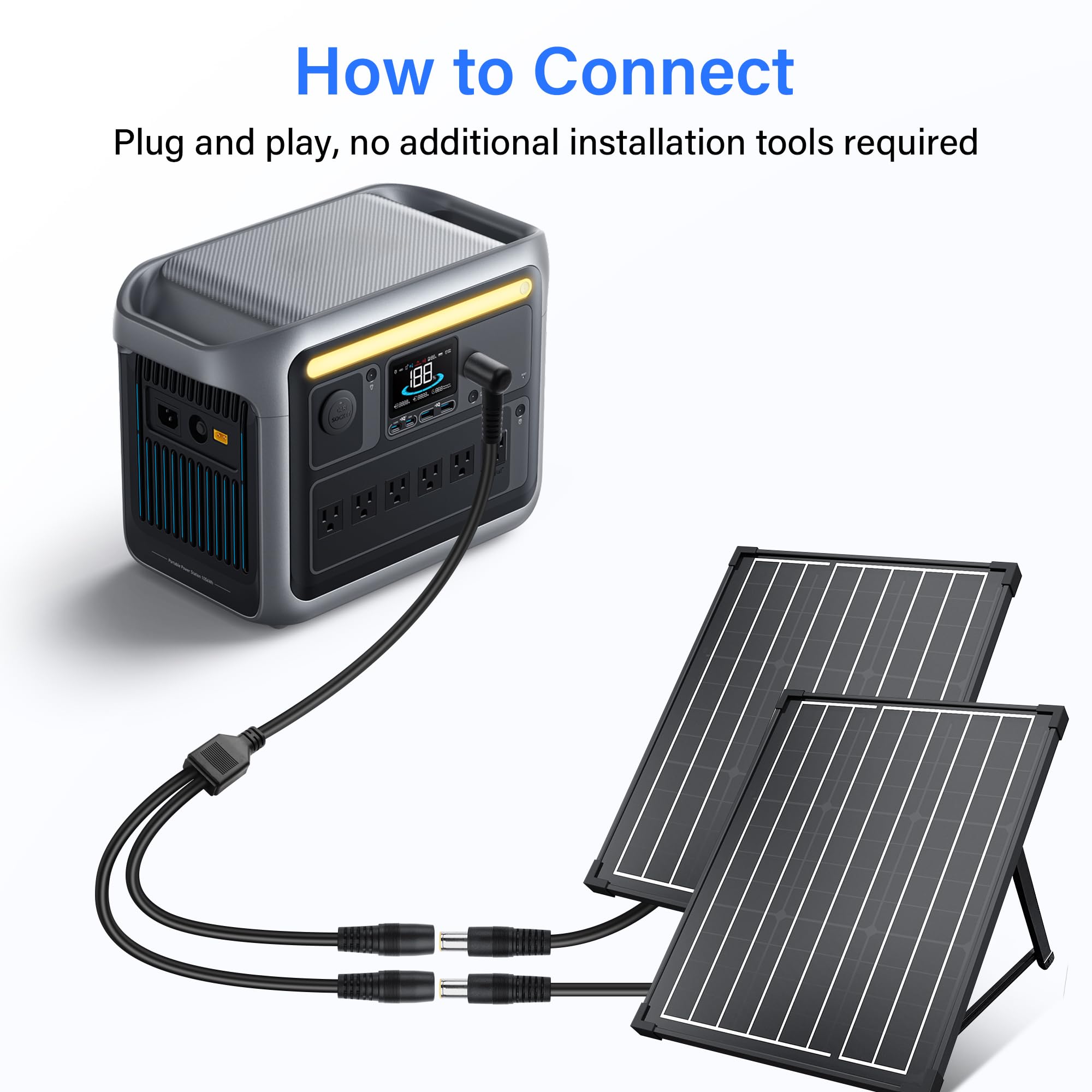 Amazon.com: SinLoon 14AWG DC7909 Y Splitter Cable 90 Degree DC 8mm